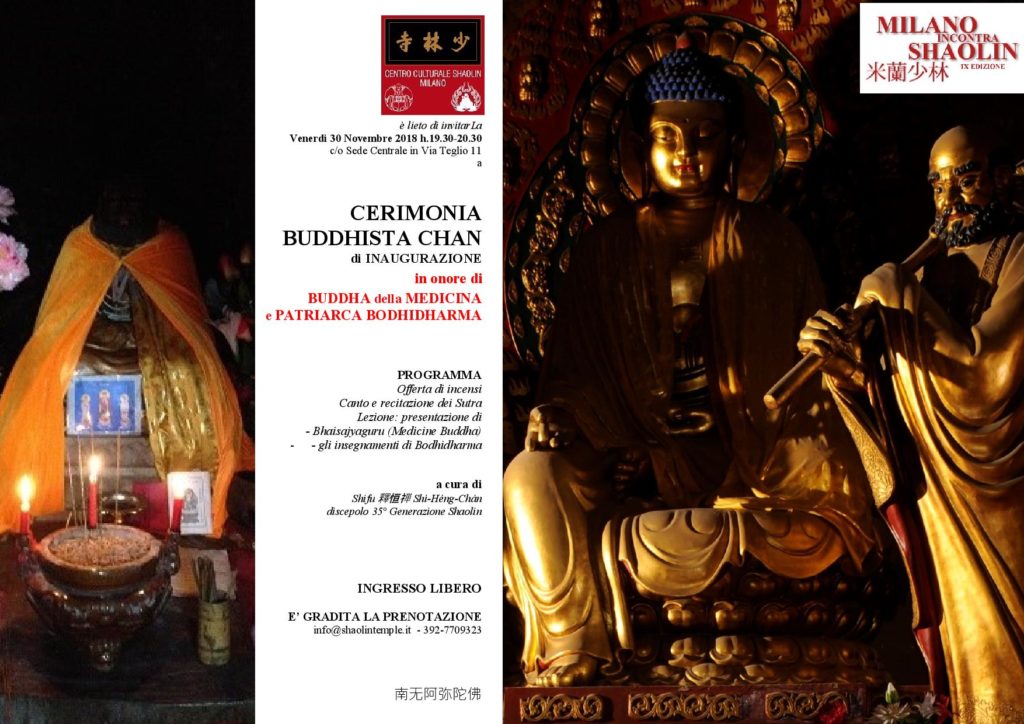 CERIMONIA BUDDHISTA CHAN -INAUGURAZIONE MiS 2018